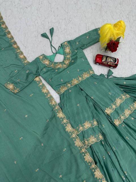 Launching Wedding wear PC 552 Chinon Rama Blue Designer lehenga choli wholesale